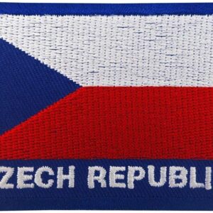 Czech Republic Flag Patch Iron On/Sew On Badge Embroidered Embroidery